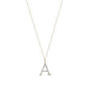 DIAMOND GUILD Gold/A Made In India 14kt Gold Diamond Initial Pendant Necklace